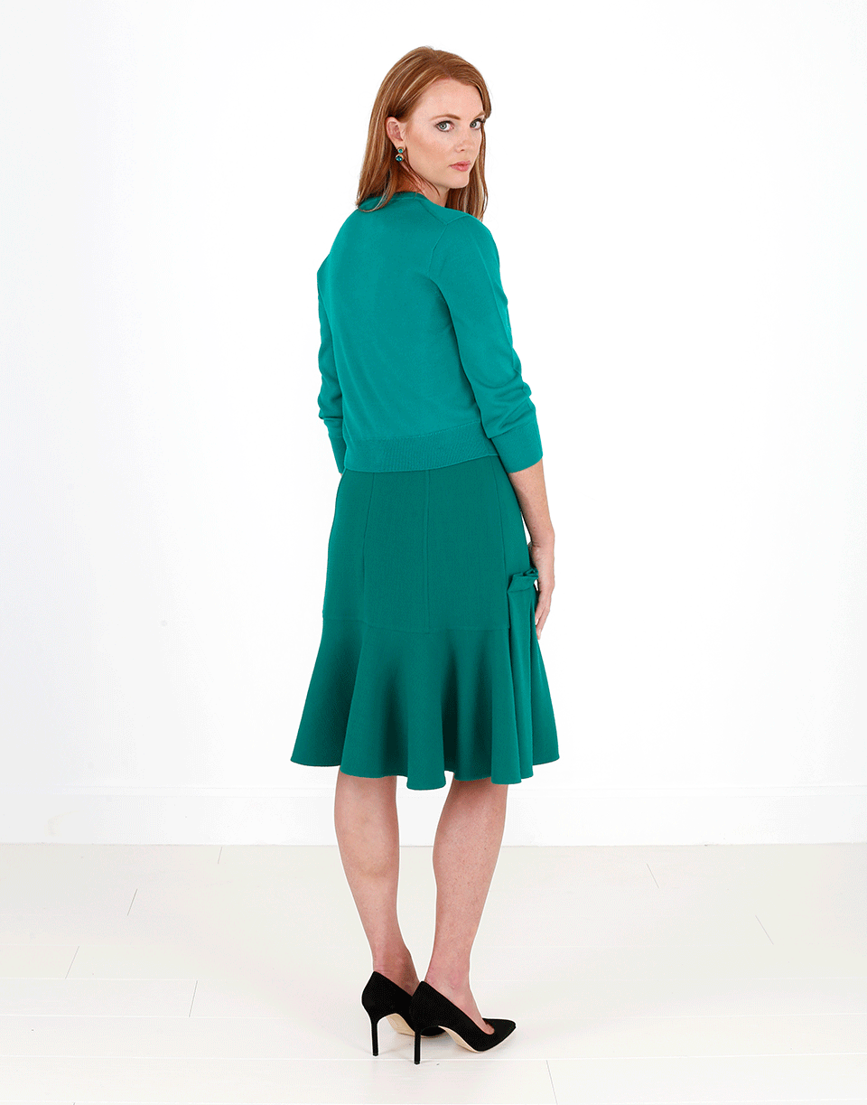 OSCAR DE LA RENTA-Flounce Hem Crepe Dress-