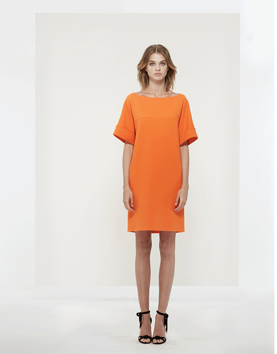 OSCAR DE LA RENTA-Bateau Back Tied Neckline Dress-