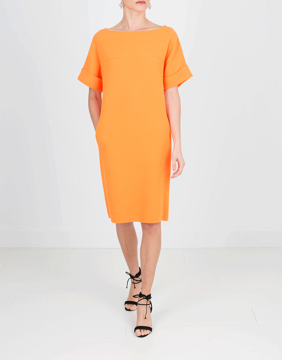 OSCAR DE LA RENTA-Bateau Back Tied Neckline Dress-