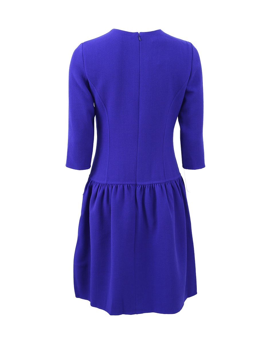OSCAR DE LA RENTA-Drop Waist Gathered Side Dress-