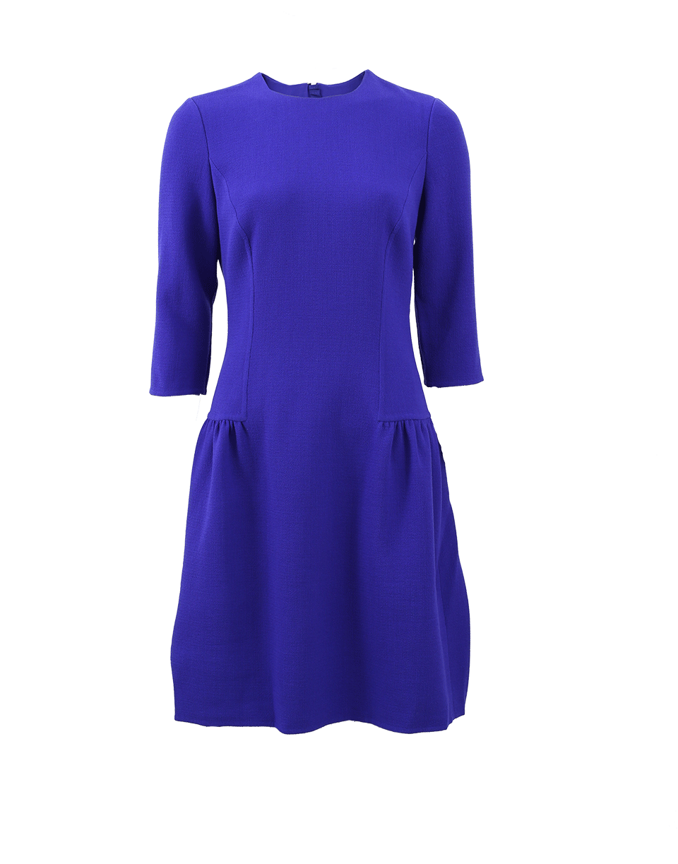 OSCAR DE LA RENTA-Drop Waist Gathered Side Dress-