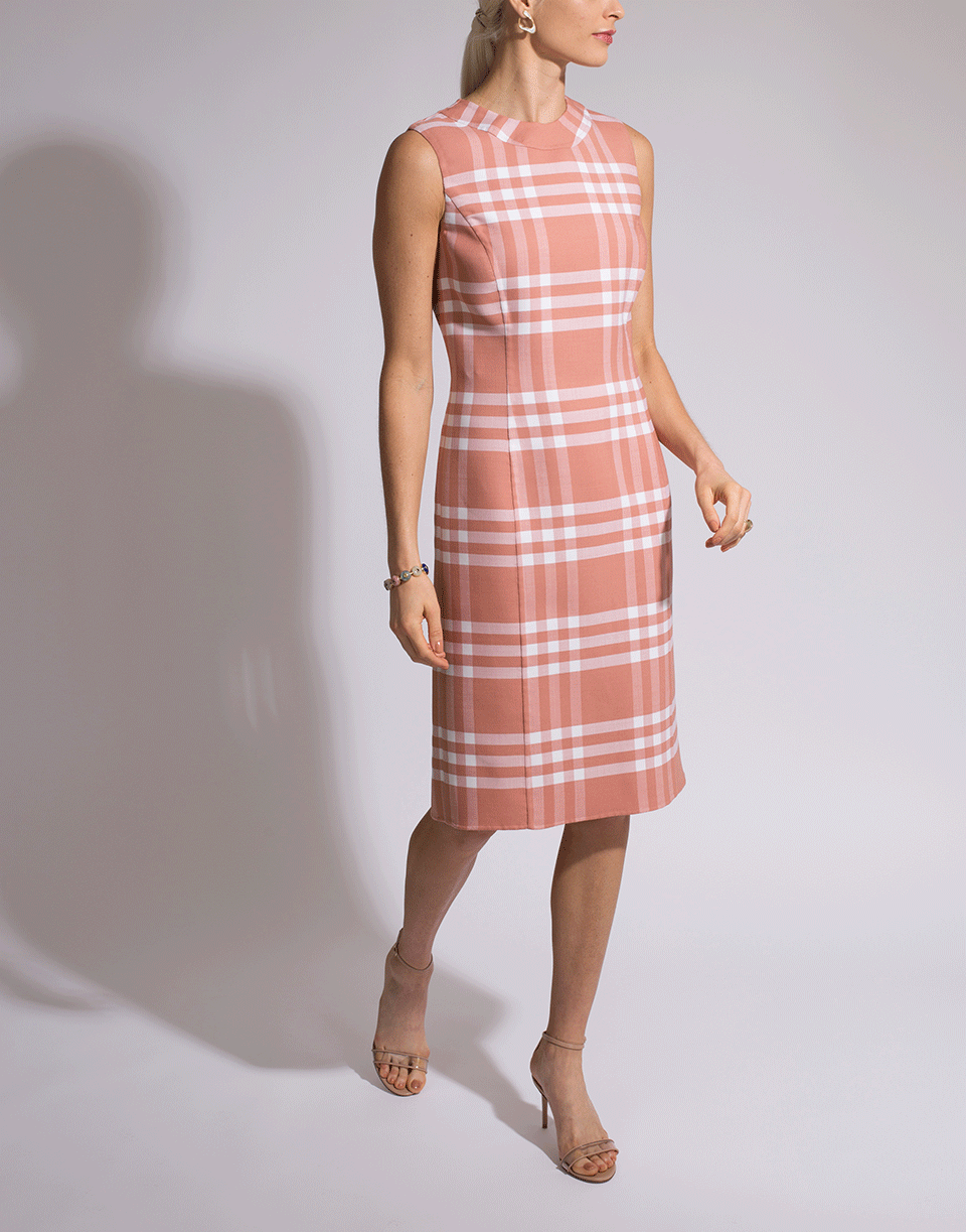 OSCAR DE LA RENTA-Plaid Sheath Dress-