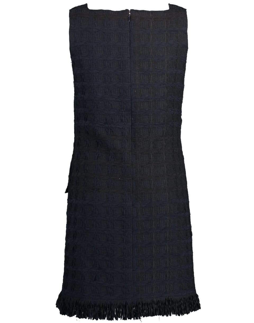 OSCAR DE LA RENTA-Sleeveless Square Neck Shift Dress-