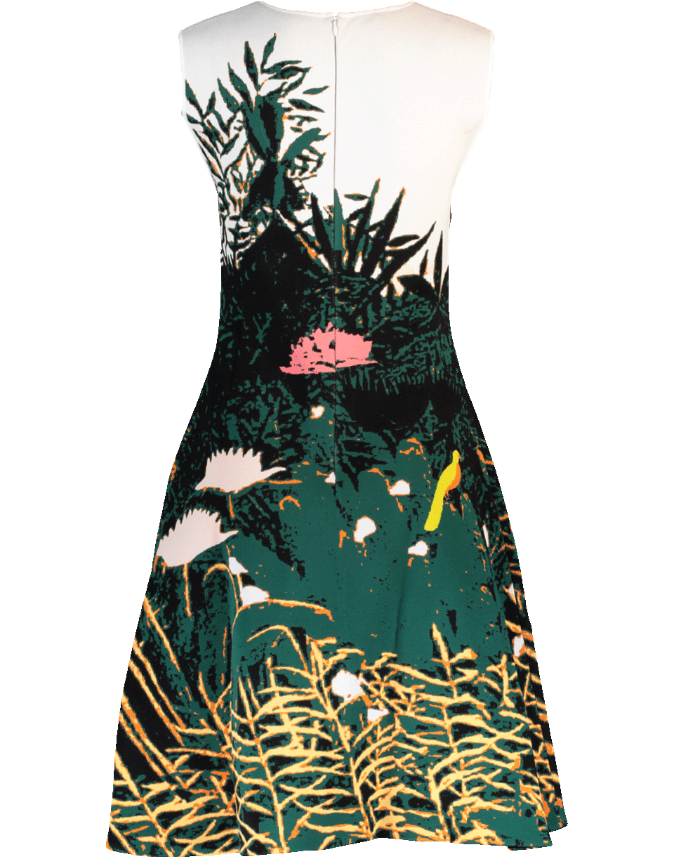 OSCAR DE LA RENTA-Fit And Flare Intarsia Dress-