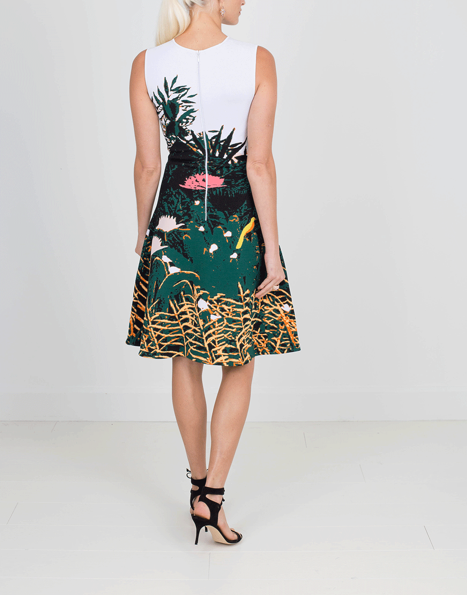 OSCAR DE LA RENTA-Fit And Flare Intarsia Dress-
