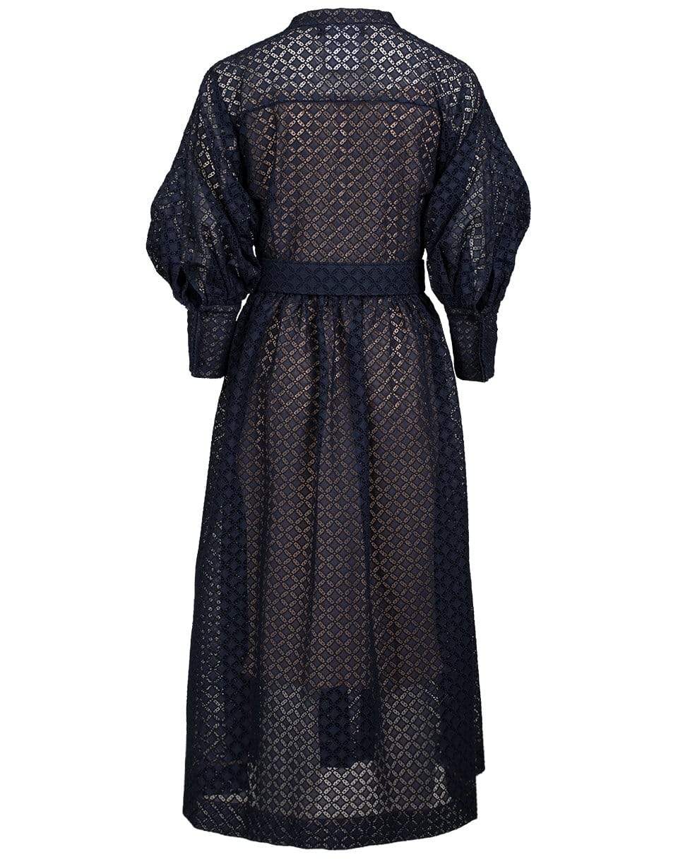 OSCAR DE LA RENTA-Button Front Balloon Sleeve Dress-
