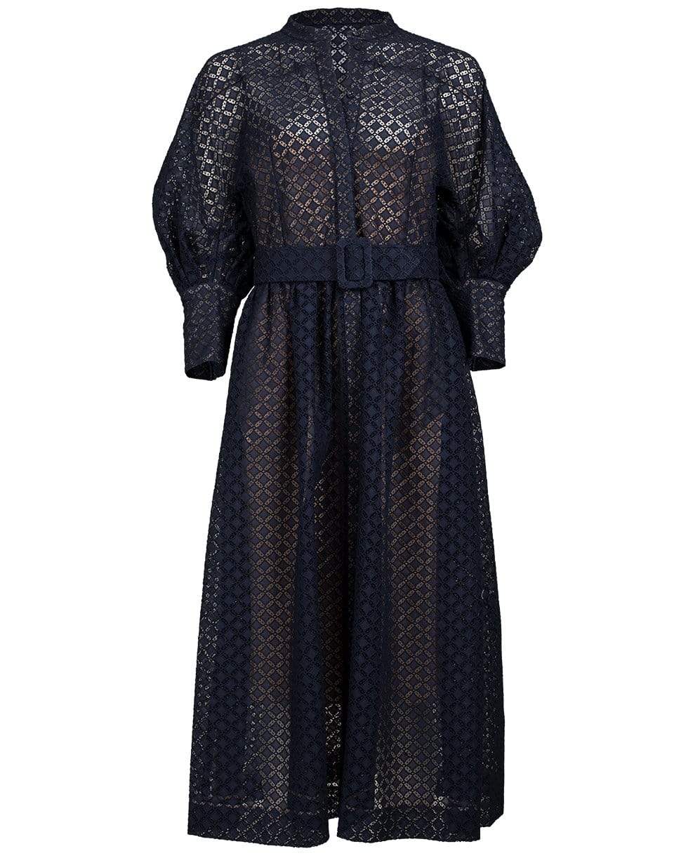 OSCAR DE LA RENTA-Button Front Balloon Sleeve Dress-