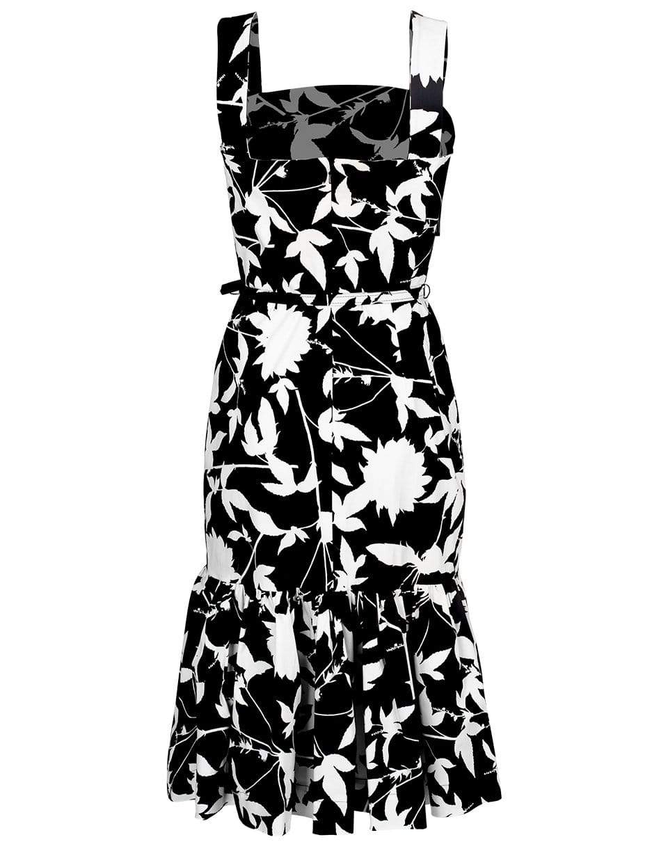 OSCAR DE LA RENTA-Flounce Bottom Print Dress-