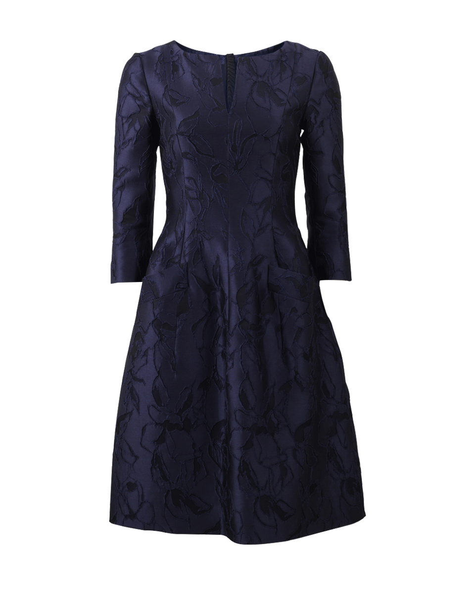 OSCAR DE LA RENTA-Split Neck Dress-