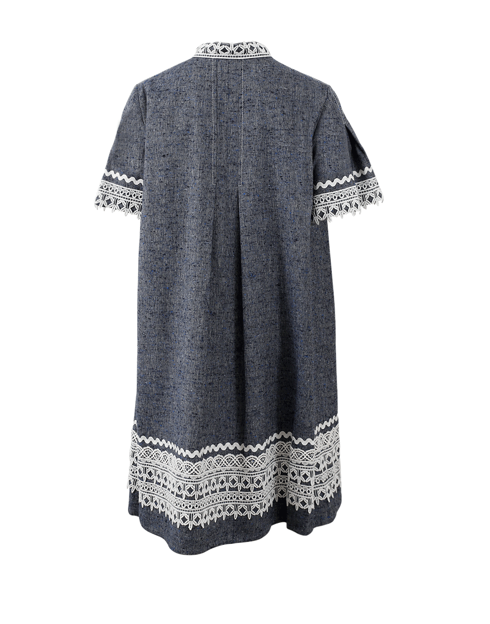 OSCAR DE LA RENTA-Mandarin Collar Shirt Dress-