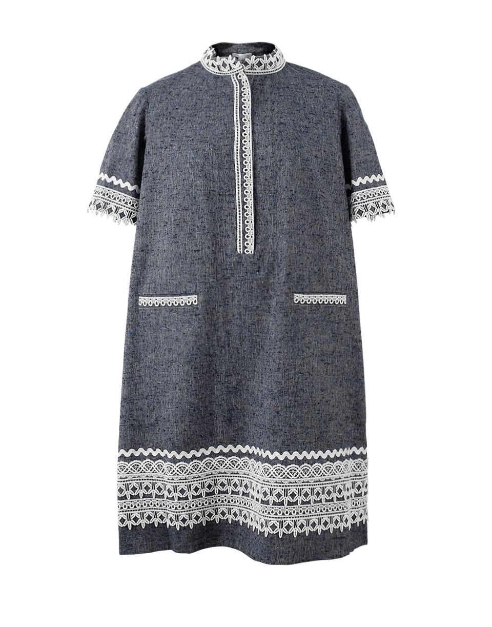OSCAR DE LA RENTA-Mandarin Collar Shirt Dress-