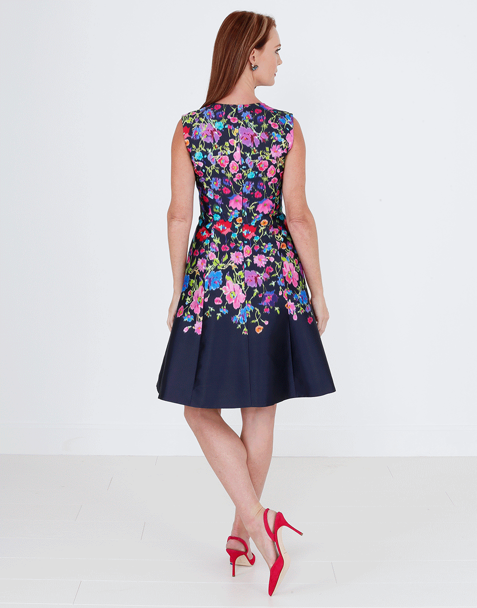 OSCAR DE LA RENTA-Floral Mikado Dress-