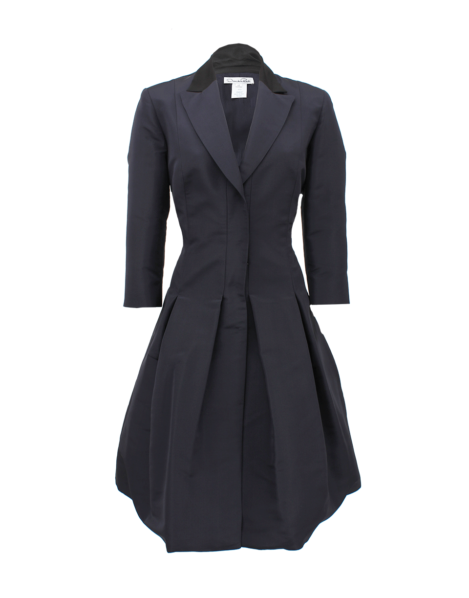 OSCAR DE LA RENTA-Quarter Sleeve Notch Collar Shirt Dress-
