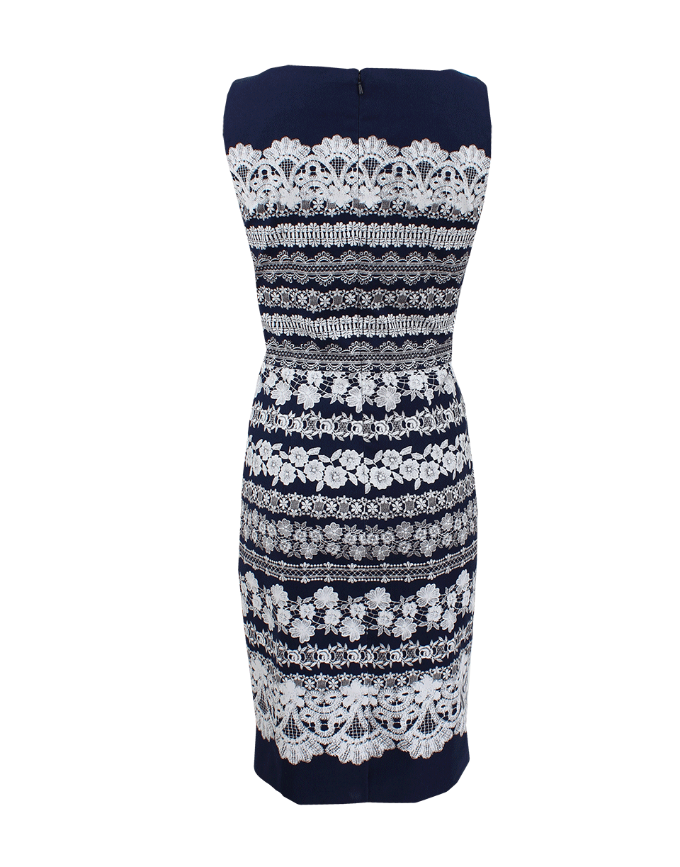 OSCAR DE LA RENTA-Bateau Neck Slim Fit Dress-