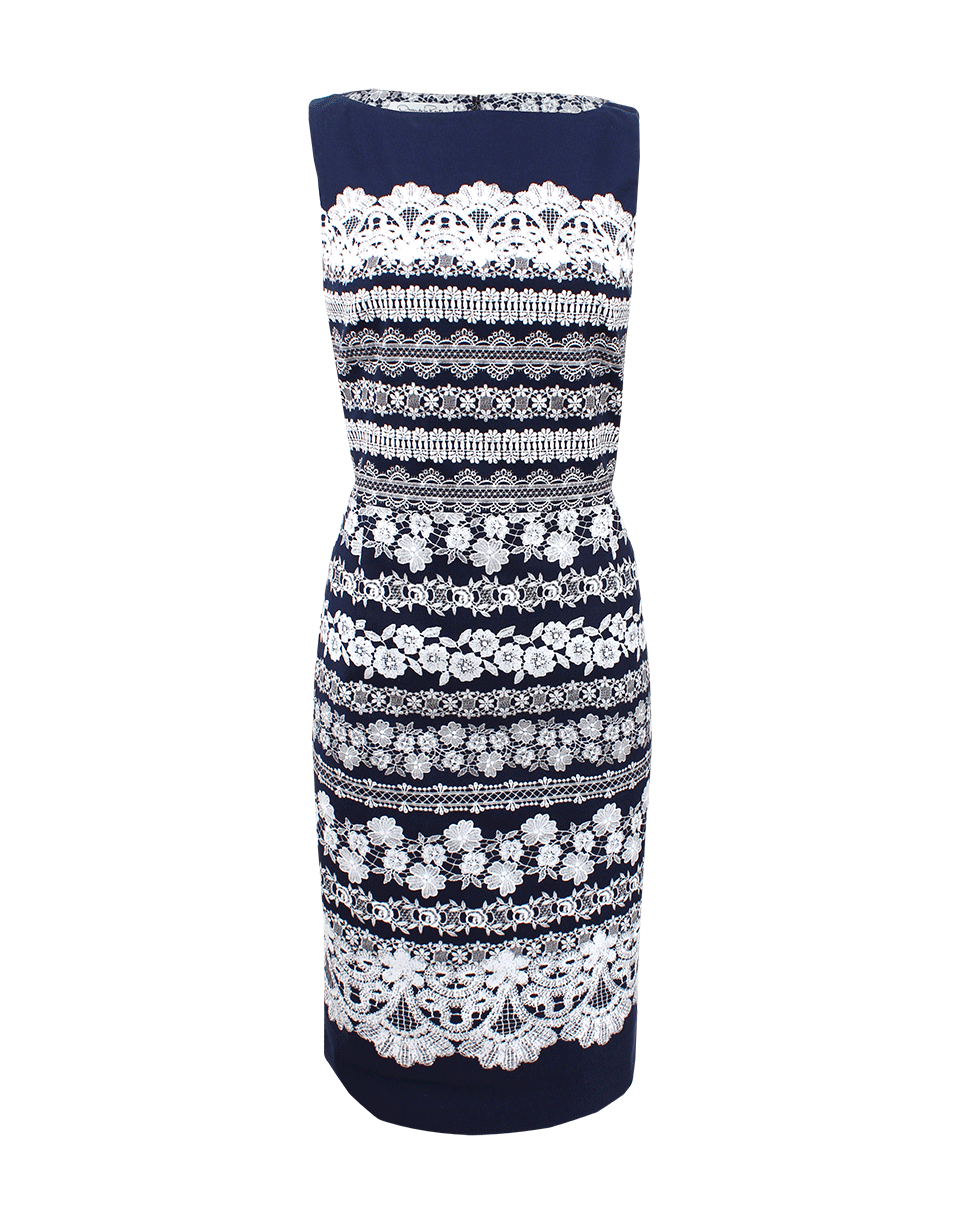 OSCAR DE LA RENTA-Bateau Neck Slim Fit Dress-