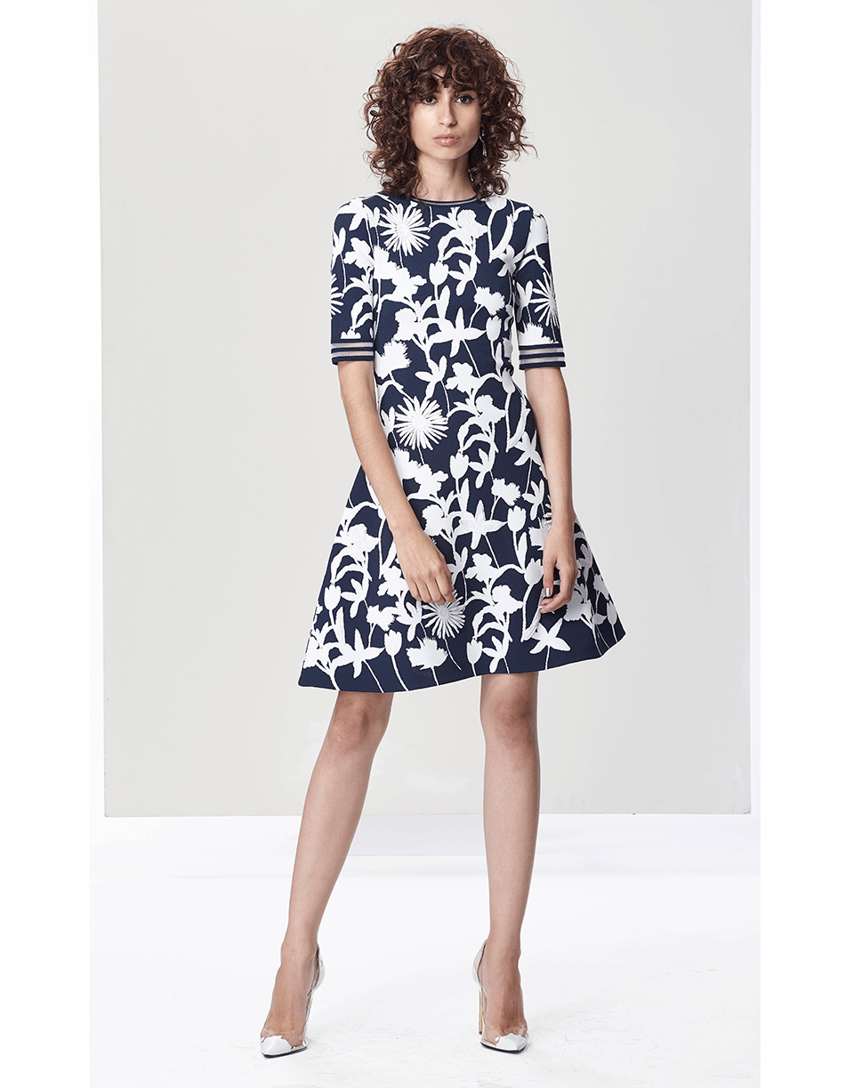 OSCAR DE LA RENTA-Knit Dress With Appliques-
