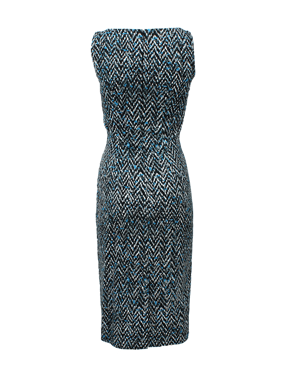 OSCAR DE LA RENTA-Tweed Print Slim Dress-