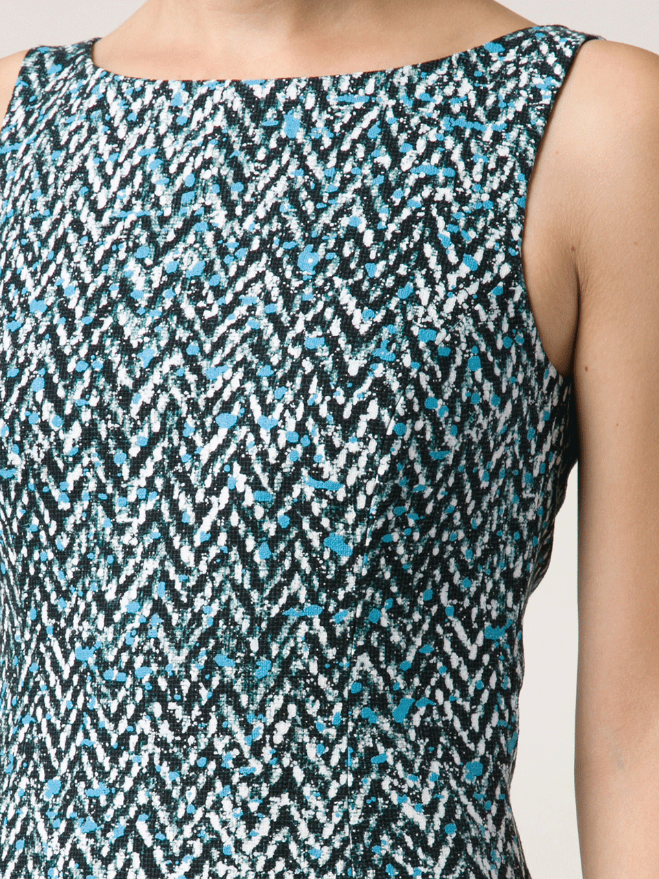 OSCAR DE LA RENTA-Tweed Print Slim Dress-