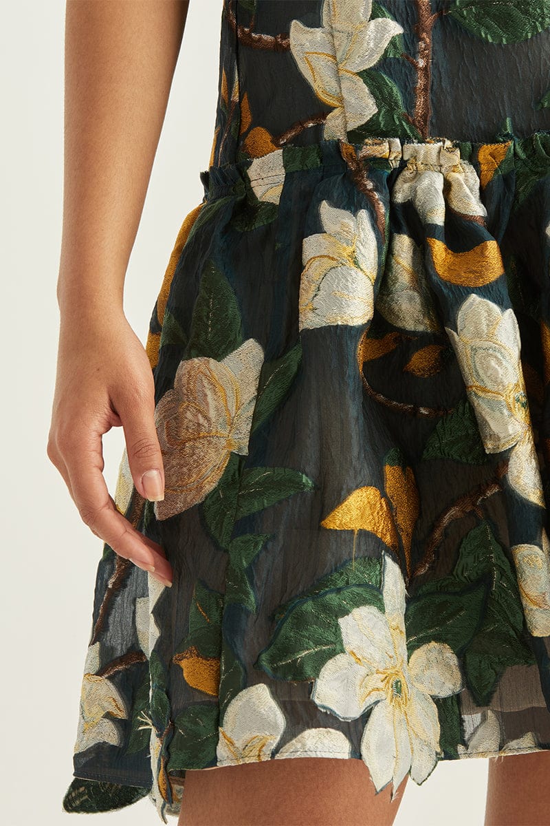 OSCAR DE LA RENTA-Magnolia Fil Coupe Peplum Dress-
