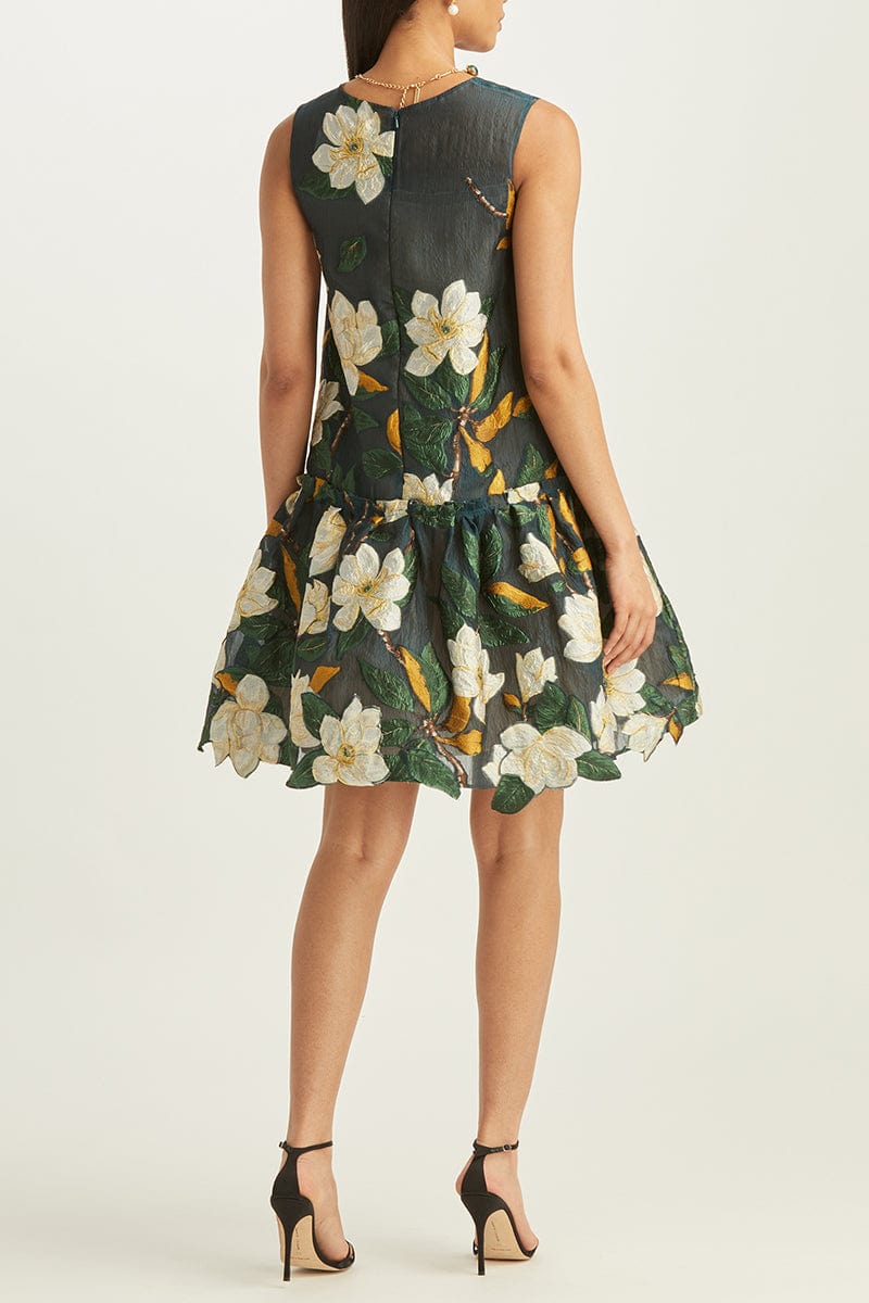 OSCAR DE LA RENTA-Magnolia Fil Coupe Peplum Dress-