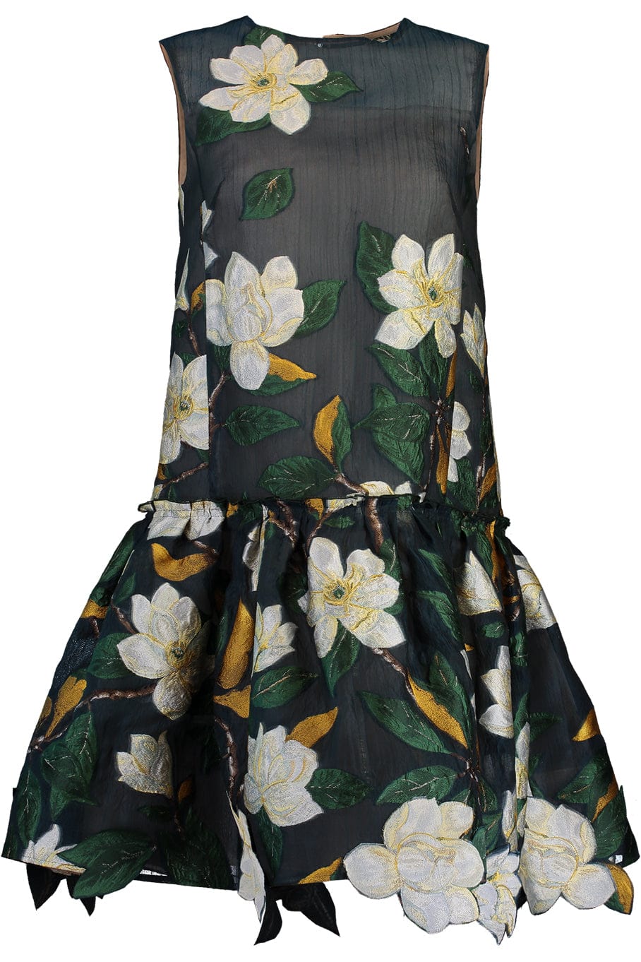 OSCAR DE LA RENTA-Magnolia Fil Coupe Peplum Dress-