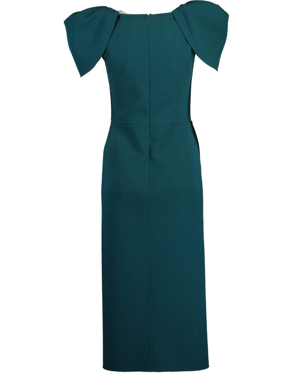 OSCAR DE LA RENTA-Pleat Tulip Sleeve Dress-