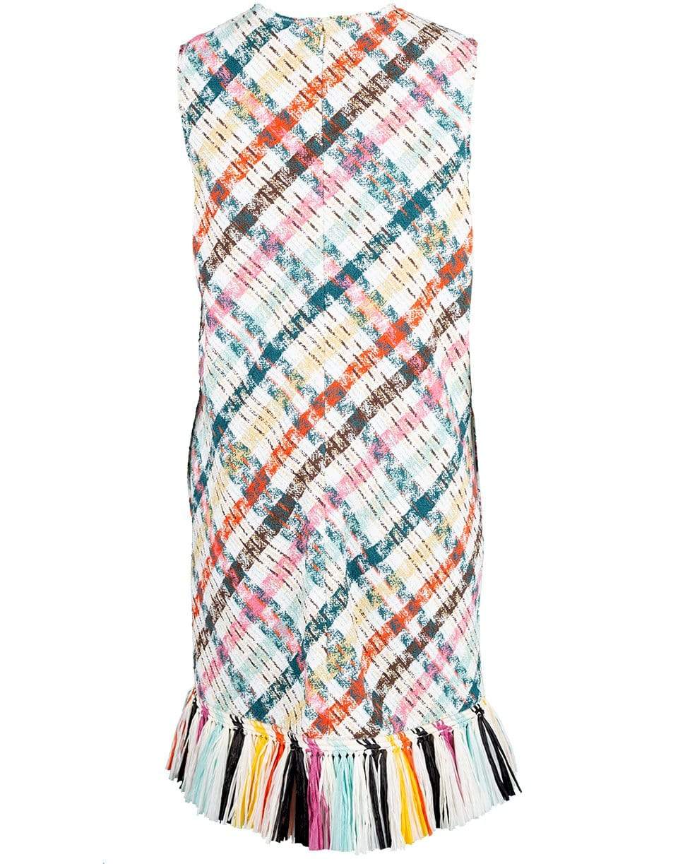 OSCAR DE LA RENTA-Fringe Trim Tweed Shift Dress-
