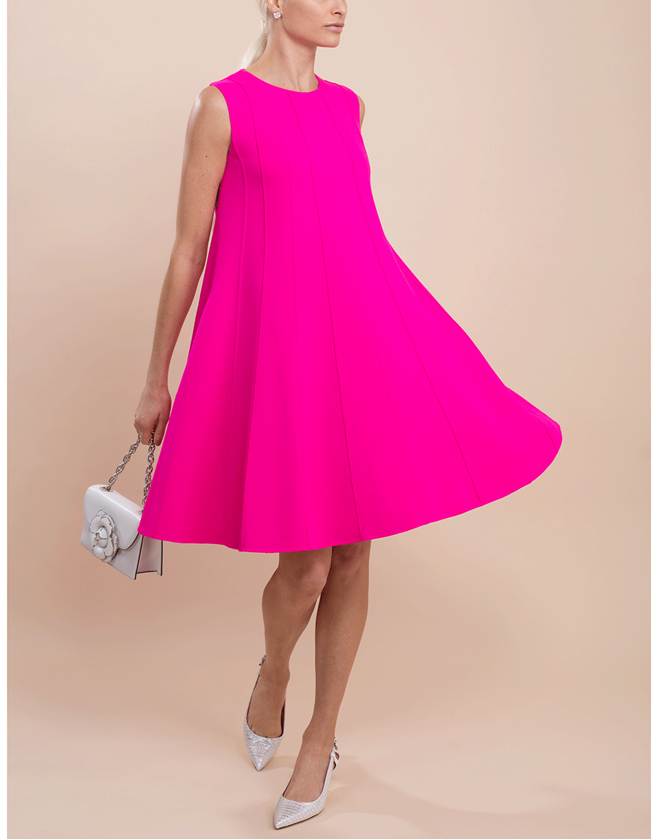 OSCAR DE LA RENTA-Sleeveless Crewneck Swing Dress-