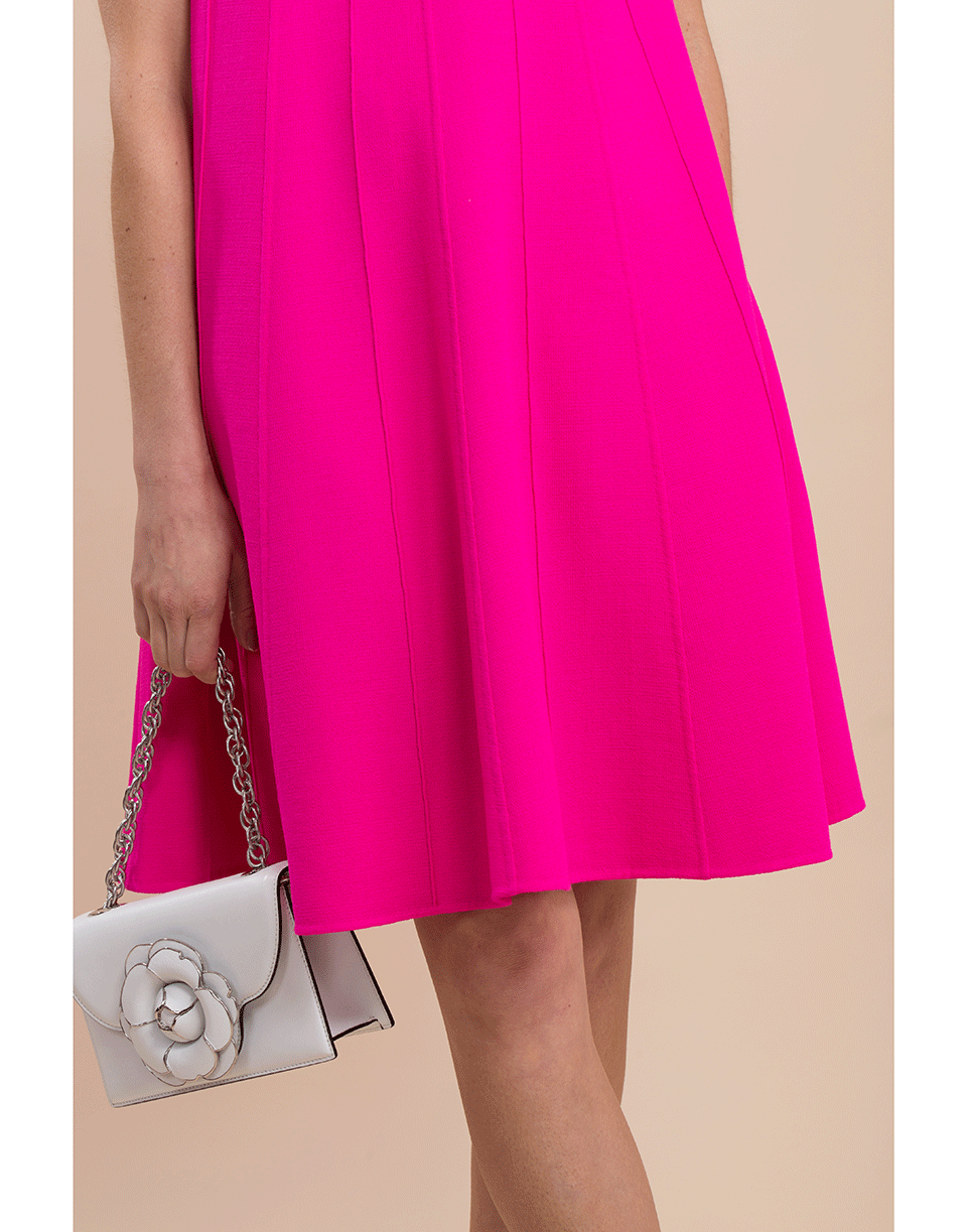 OSCAR DE LA RENTA-Sleeveless Crewneck Swing Dress-
