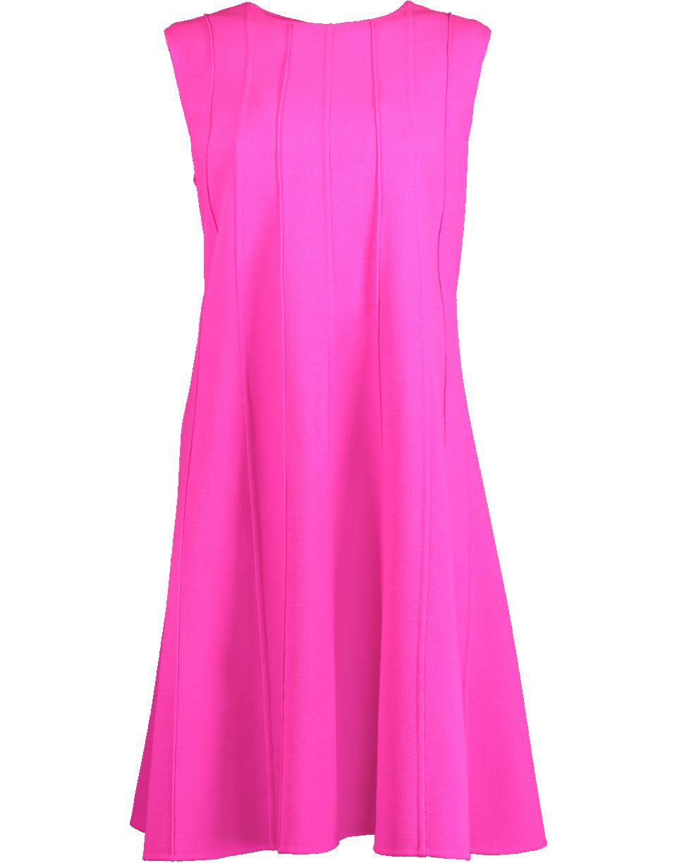OSCAR DE LA RENTA-Sleeveless Crewneck Swing Dress-
