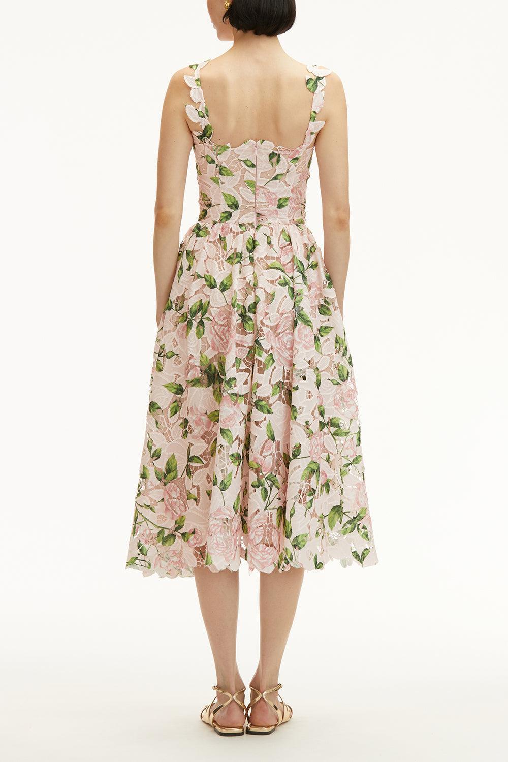 SLEEVELESS GARDEN ROSE DRESS-PINK/BLUSH-4-CLOTHINGDRESSCASUAL-OSCAR DE LA RENTA