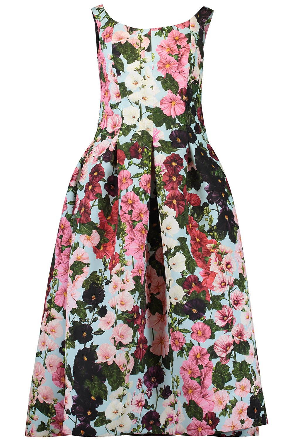 OSCAR DE LA RENTA-Off Shoulder Tea Length Dress-