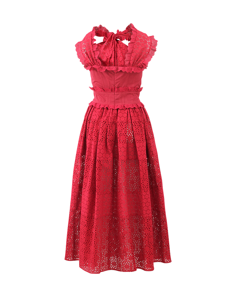 OSCAR DE LA RENTA-Cross Front Lace Dress-