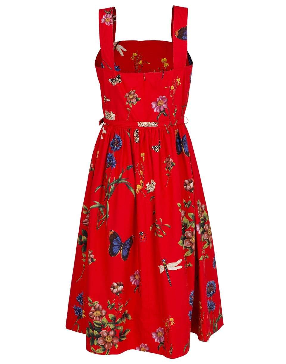 OSCAR DE LA RENTA-Poplin Floral Dress-