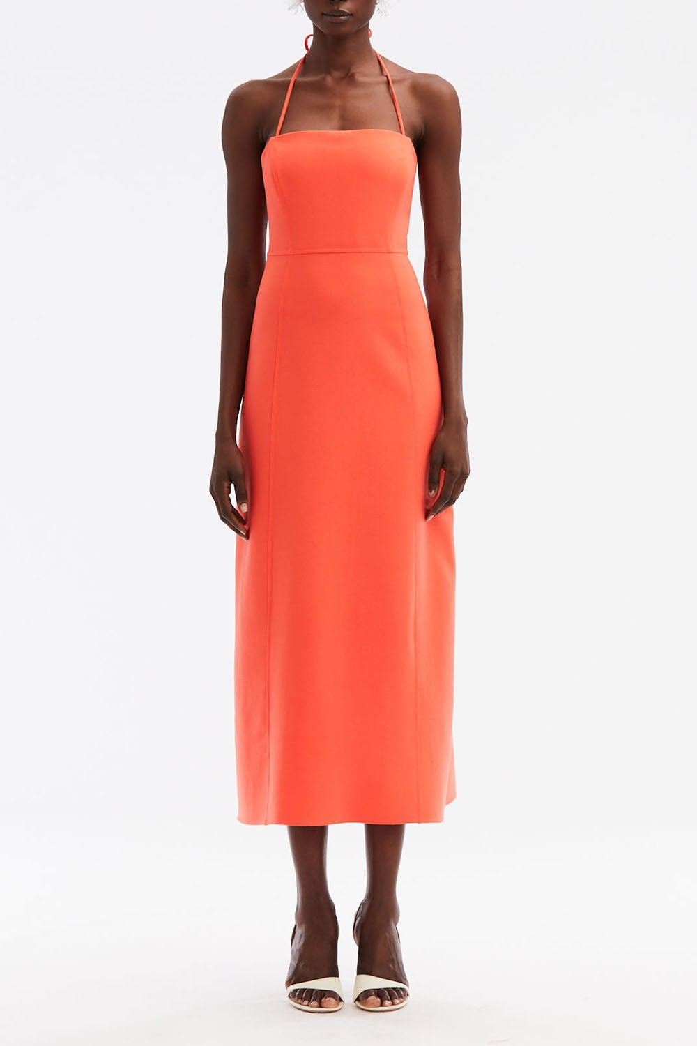 OSCAR DE LA RENTA-Halter Midi Dress-