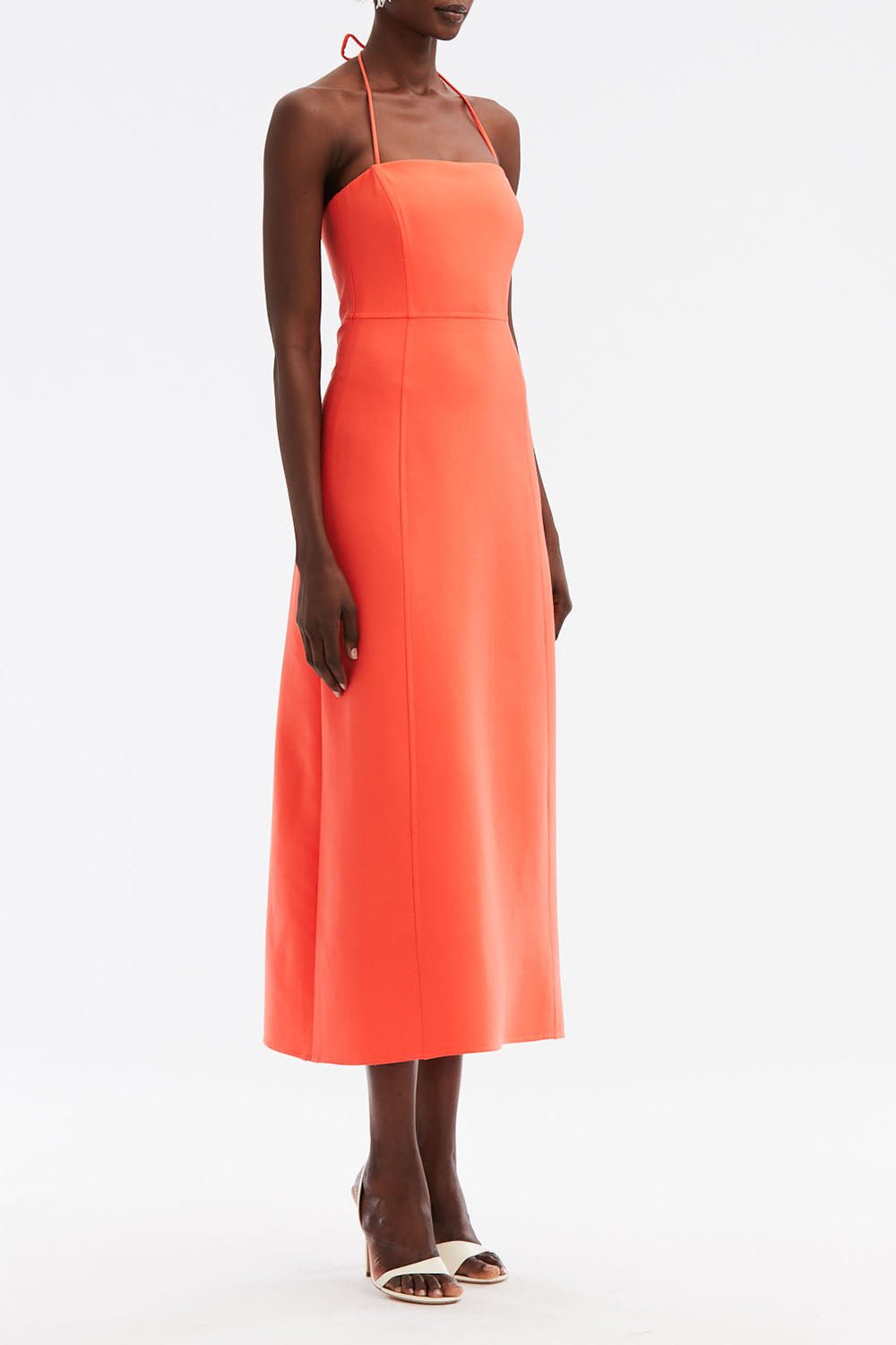 OSCAR DE LA RENTA-Halter Midi Dress-