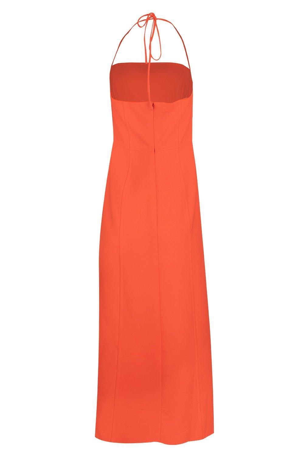 OSCAR DE LA RENTA-Halter Midi Dress-