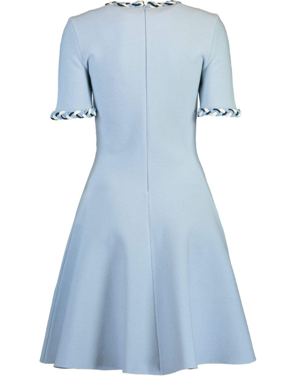 OSCAR DE LA RENTA-Braided Trim Fit & Flare Dress-