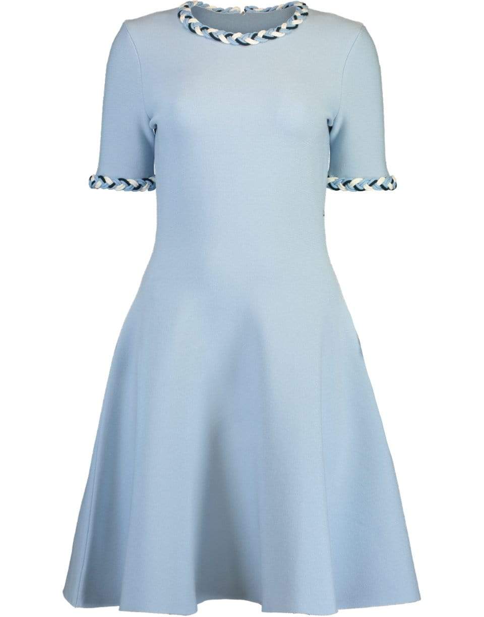OSCAR DE LA RENTA-Braided Trim Fit & Flare Dress-