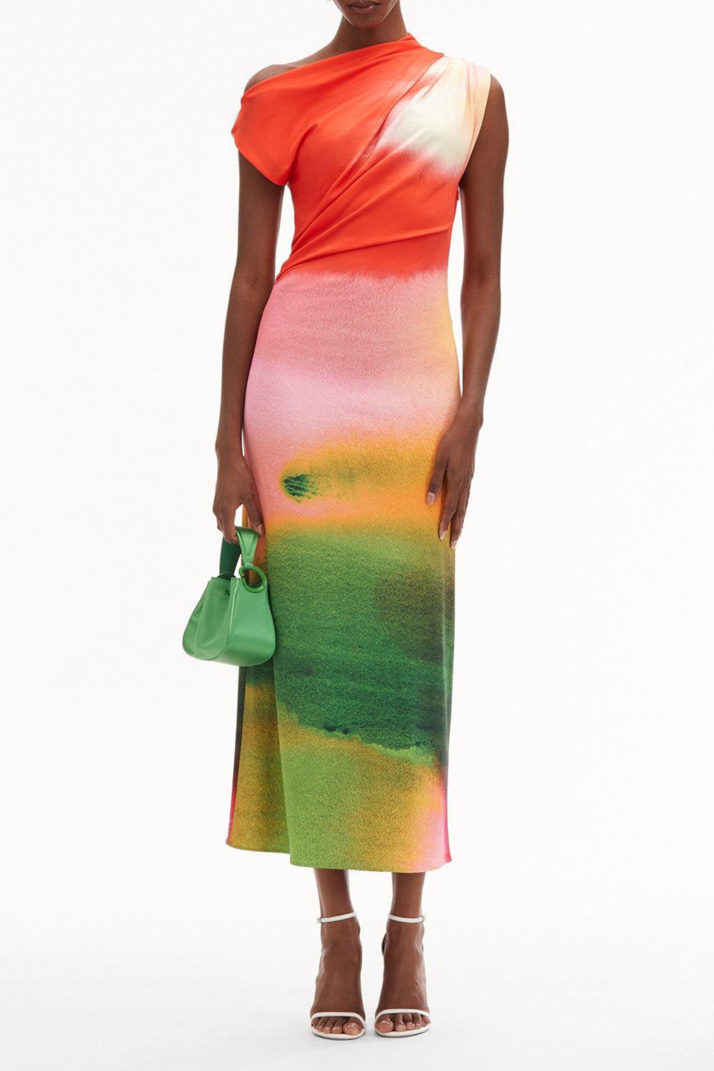 OSCAR DE LA RENTA-Abstract Watercolor Dress-
