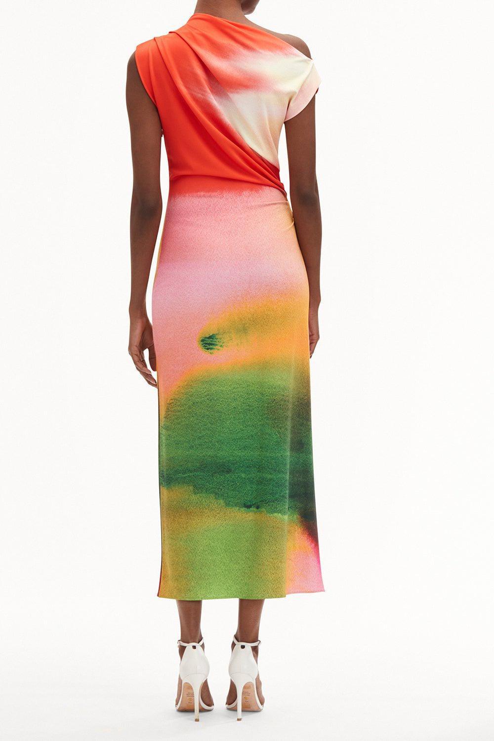 OSCAR DE LA RENTA-Abstract Watercolor Dress-
