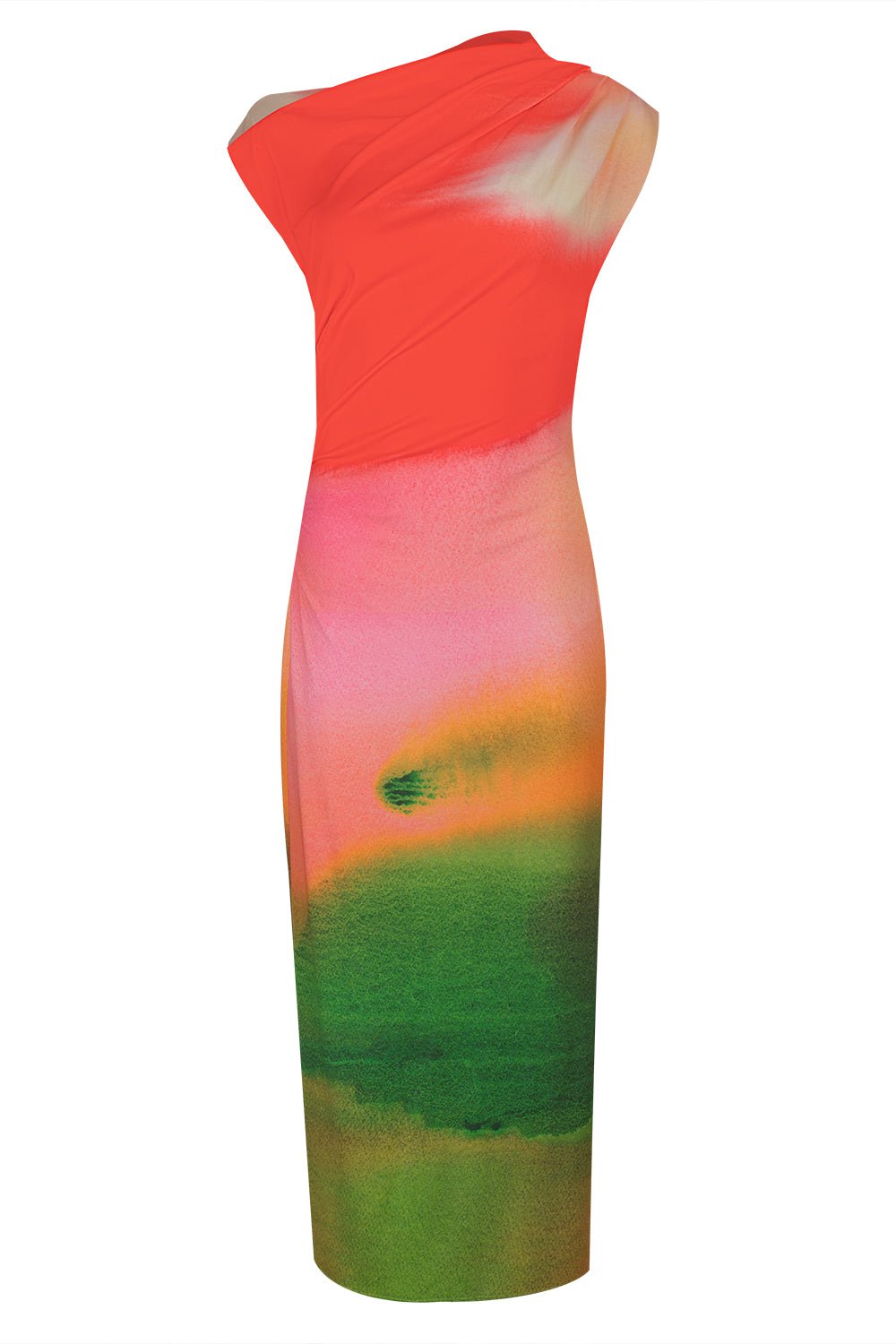 OSCAR DE LA RENTA-Abstract Watercolor Dress-