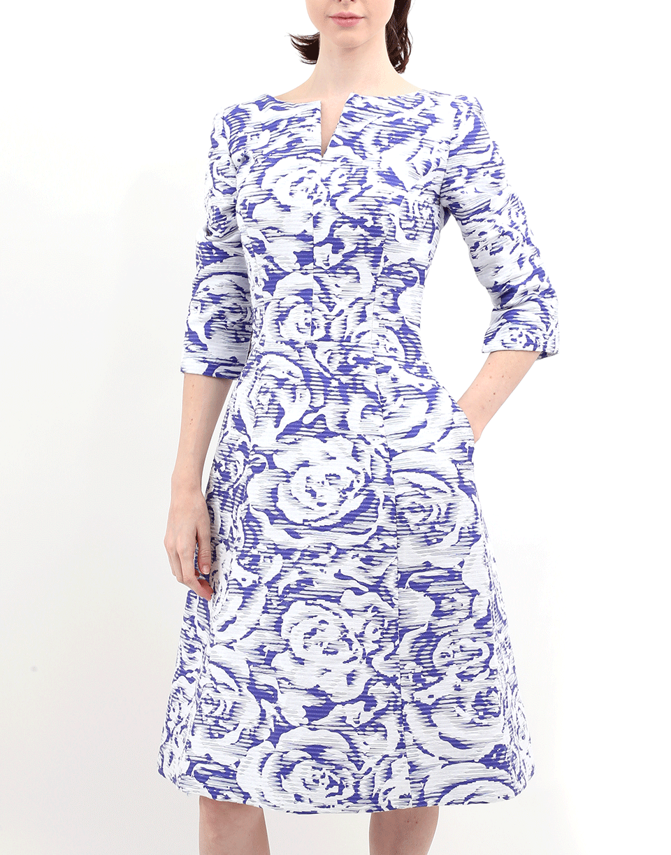 OSCAR DE LA RENTA-Ribbon Jacquard Dress-