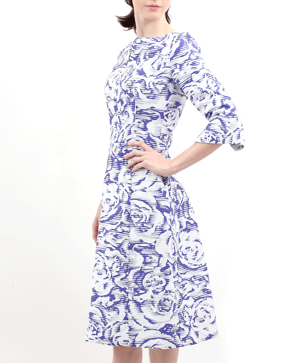 OSCAR DE LA RENTA-Ribbon Jacquard Dress-