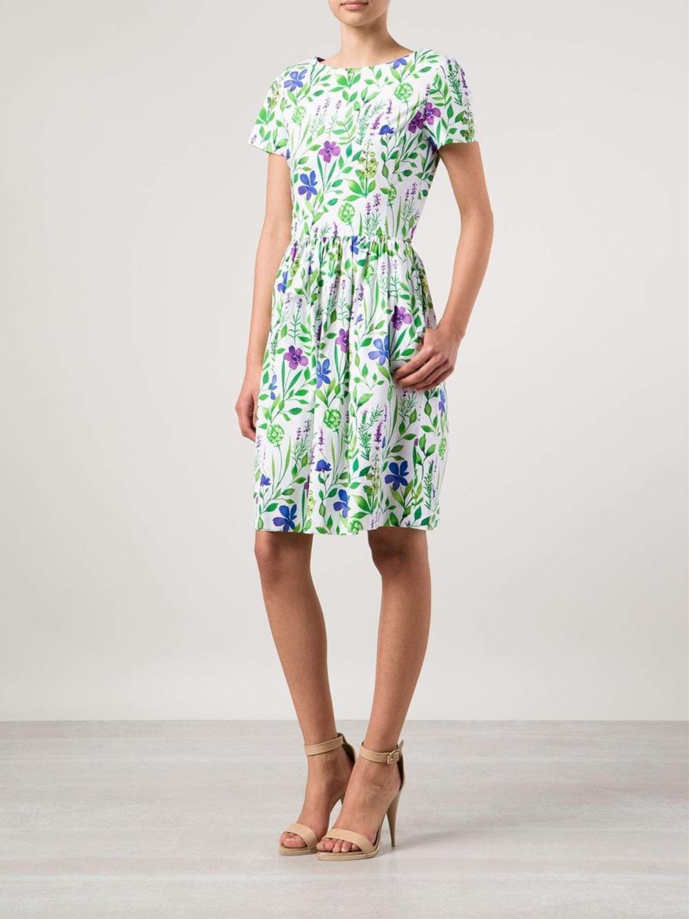 OSCAR DE LA RENTA-Floral Print Dress-