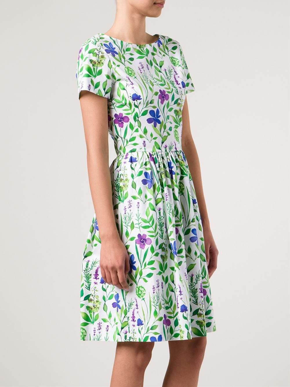 OSCAR DE LA RENTA-Floral Print Dress-