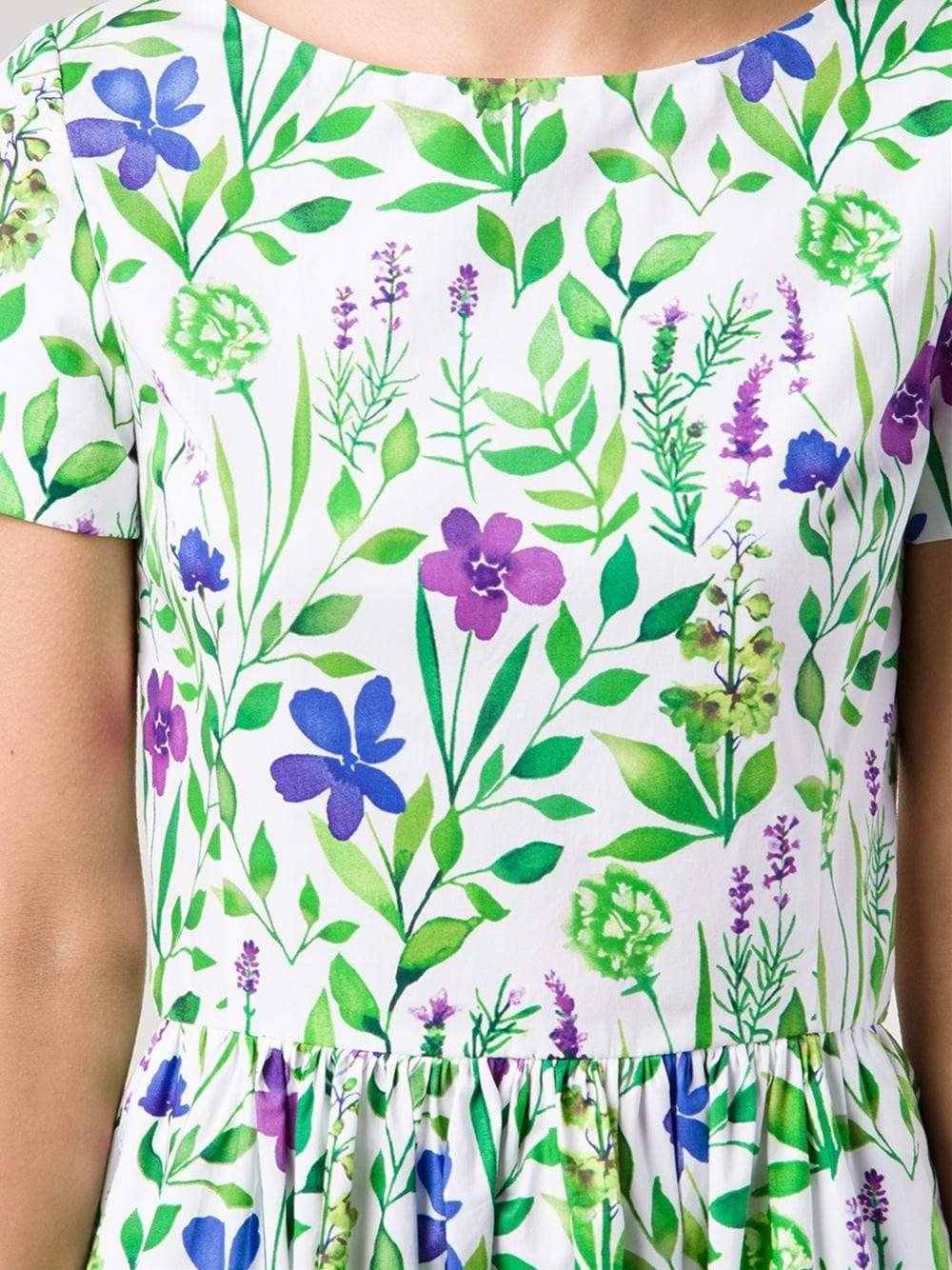 OSCAR DE LA RENTA-Floral Print Dress-