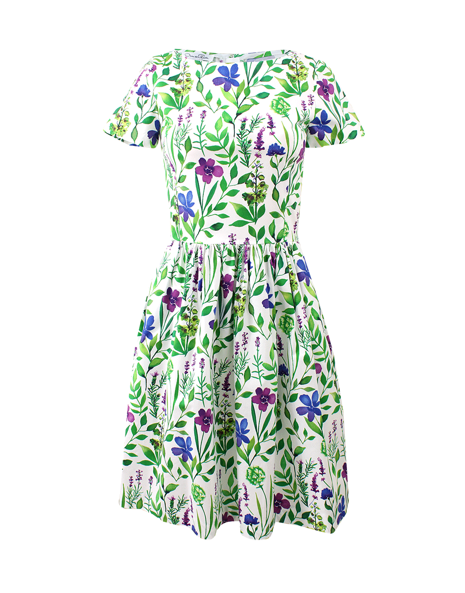 OSCAR DE LA RENTA-Floral Print Dress-