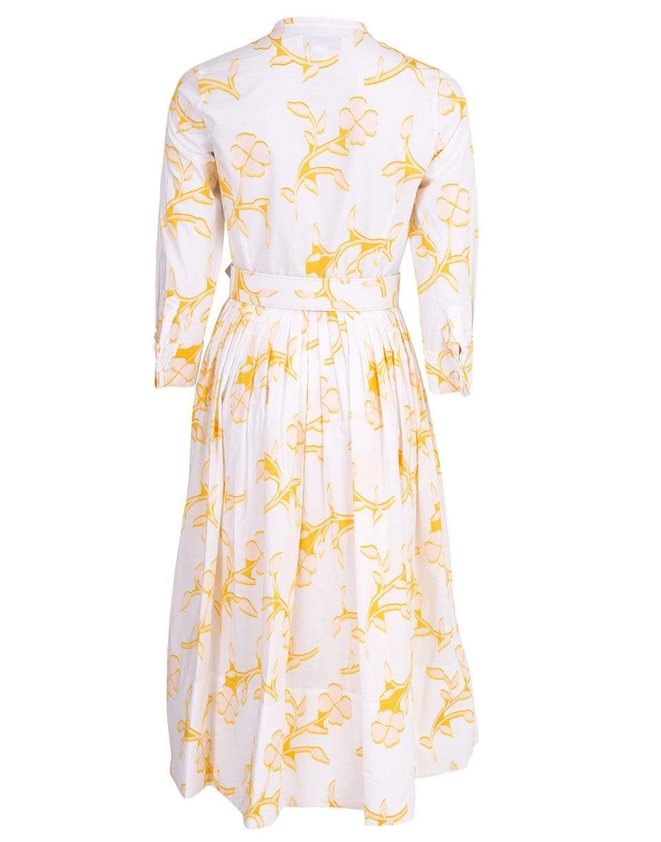 OSCAR DE LA RENTA-Floral Print Cotton Shirt Dress-
