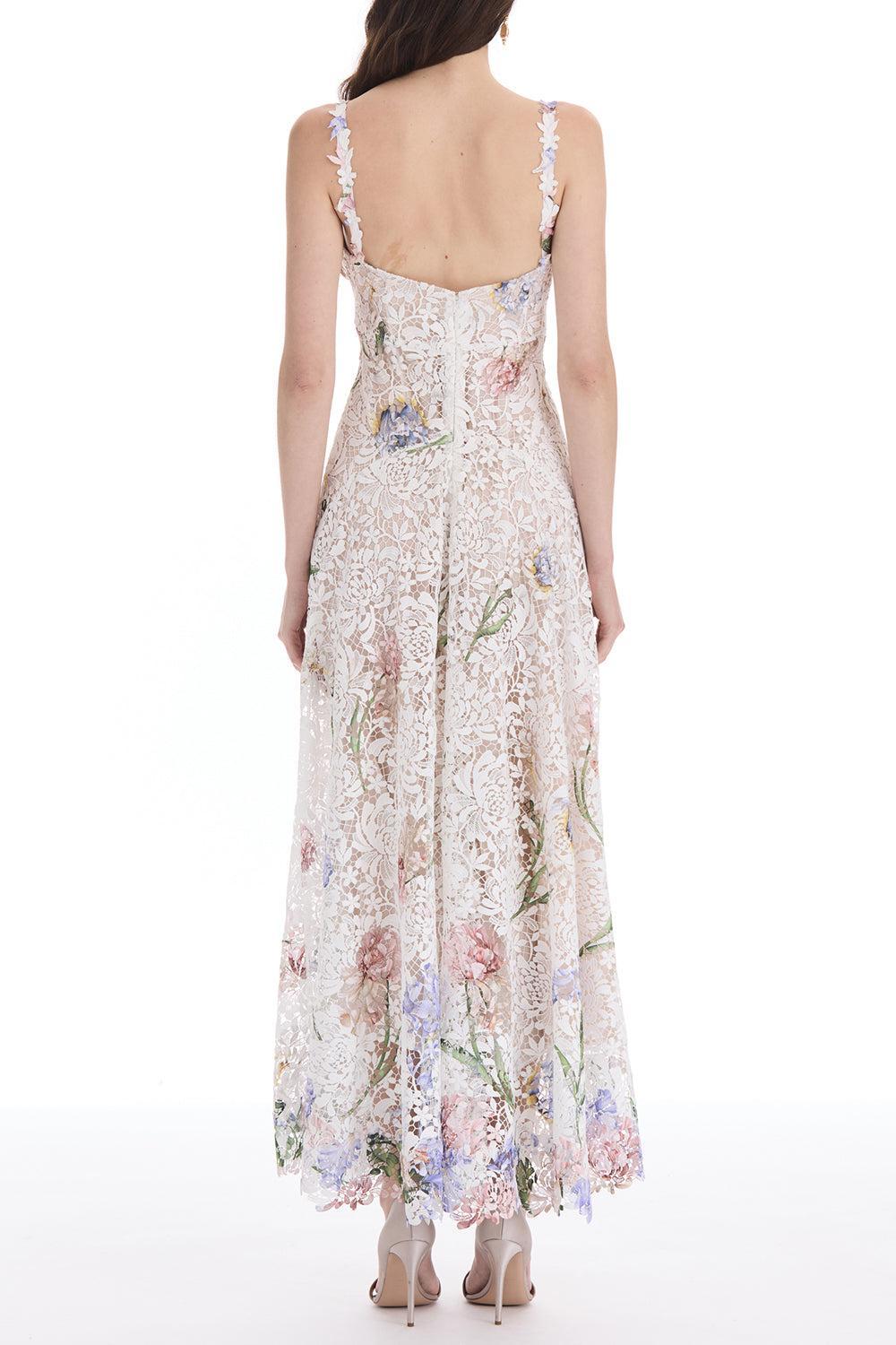Sleeveless Iris Degradé Printed Lace Day Dress-WHITE-4-CLOTHINGDRESSCASUAL-OSCAR DE LA RENTA
